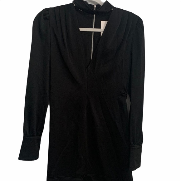 NWT A.L.C Garrison dress in black long sleeve mock - Picture 6 of 14